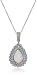 Rhodium-Plated Sterling Silver Created Opal, Blue Topaz, and Created White Sapphire Pendant, 18"
