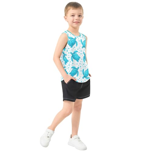 J JOYSAY Turtle Bubble Aquatic Boys Tank Top Sleeveless Muscle Shirts Quick Dry Kids T-Shirts 3-15T4