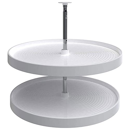 Rev-A-Shelf Polymer Full Circle 2-Shelf Lazy Susan for Corner Base Cabinets, Standard, White