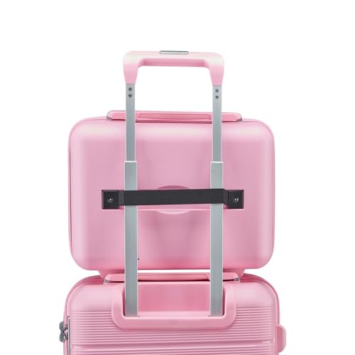 4-Piece Lightweight & Durable Luggage Set - Expandable Suitcases in Pink for Effortless Travel4