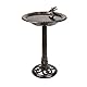 Alpine Corporation TEC294BZ Vogeltränke, Bronze, mit Vogeldekoration, 66 cm hoch