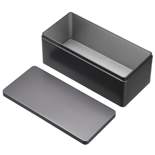 Organizador de seguridad rectangular – Caja de ahorro de dinero de metal con cierre seguro y asa de transporte, solución duradera para guardar dinero en efectivo, monedas, monedas, joyas, llaves, etc