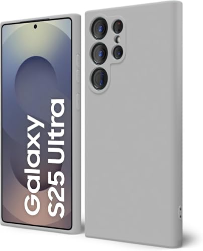 Image of DIZORO Microfiber Candy Case Compatible for Samsung S25 Ultra 5g Smooth Touch Cushion Liquid Soft Silicone Rubber Phone Cases Non-Slip Full Body Protective Shockproof Back Cover (Titanium)