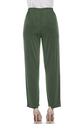 Jostar Women's Elastic Waist Pants – Pull On Stretch Basic Casual Trouser Made In Usa 500Bn Olive Xl #TOP1