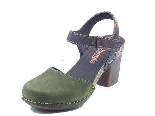  Jungla 7831 Samoa Prado Pipa Camila Sandali per Donna in Pelle Verde Marrone con Tacco Alto (Taglia 36)