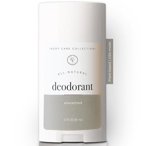 Rowe Casa Organics Unscented Natural Deodorant for Men and Women, Fragrance-Free and Paraben-Free Deodorant Stick with Therapeutic-Grade Essential Oils, 3 oz