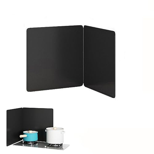 EYRMQWJPC Protección contra Salpicaduras de Aceite de Cocina Protector contra Salpicaduras de Estufa Acero al Carbono Negro 30-45x40 cm(2 Sides 30x40cm)