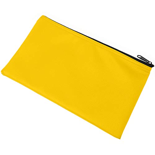 Money Bank Deposit Bag with Zipper | 11x6 inch | Yellow | Durable Leatherette Money Cash Coin Check Wallet Pouch for Men & Women with Framed ID Window and Blank Card | by GIDABRAND (1) - Thumbnail 7