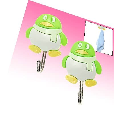 X-DREE Pengui-n Bathroom Kitchen Towels Hangers Adhesive Hooks(Pingüino Baño Toallas de Cocina Perchas Ganchos Adhesivos