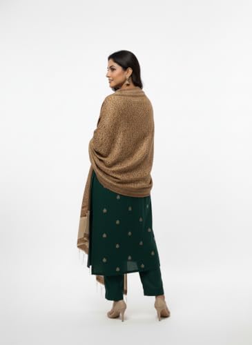 Image of KTI Women stylish multicolor embroidered woolen shawl