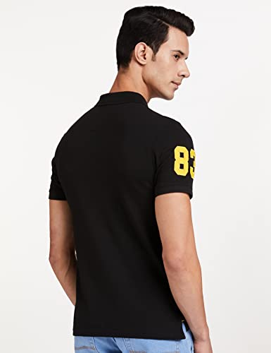 Image of Deniklo Polo Regular Fit Cotton Poly T-Shirt for Men (DK10-M Black)