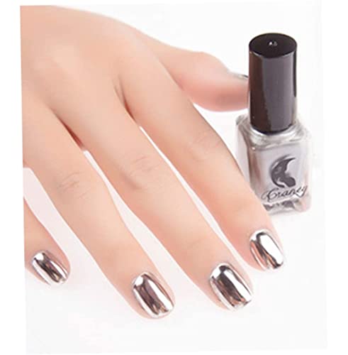 Spiegelnagellack langlebiger metallischer Nagellack Schnelltrocknungsgel Polish 6ml Silber Spiegel Nagellack 1 Flasche – Bild 7