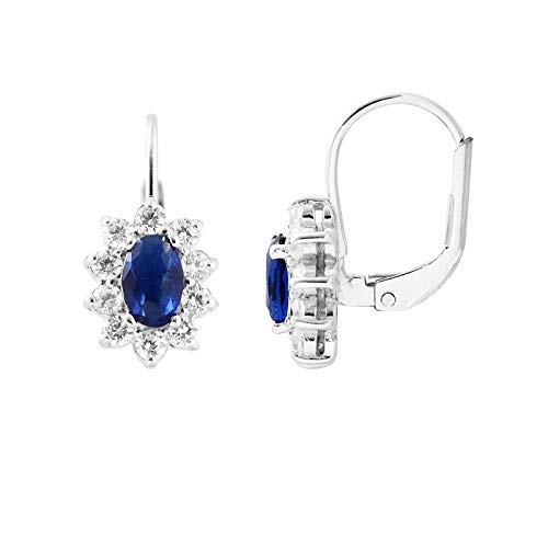 Boucles saphir princesse Diana en argent 925, le cadeau idéal pour femme