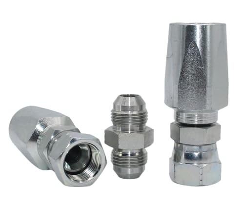 Image of 3 PCS Hydraulic Reusable Hose Fitting Hose Repair Kit JIC #04, 1 /4'' /#6, 3 /8'' /#08, 1 /2''
