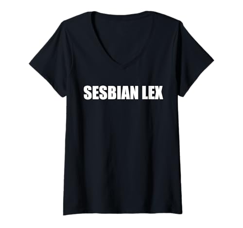 Womens Sesbian Lex Funny Lesbian Sex V-Neck T-Shirt