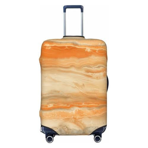 Stone Texture Pale Orange Cream Elastic Travel Luggage Covers Dustproof Scratch-Resistant Suitcase Protector Fit 22-24 Inch