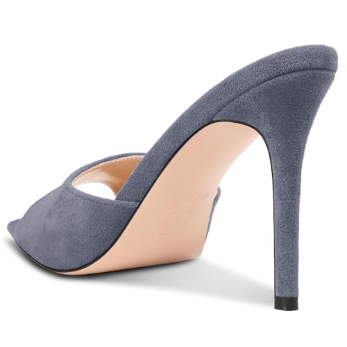Image of TNYNFBEB Womens Stiletto High Heel Pointed Open Toe Sandals Mules Shoes Slingback Slip-on Prom Party Dress Summer 3.9 Inches Heels