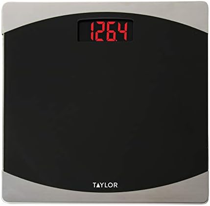 Taylor Glass Digital Bath Scale (Black/Silver)