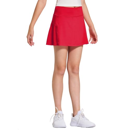 Image of FitsT4 Sports Girl's Golf Skirt Adjustable Waist Active Tennis Skort UPF50+