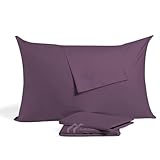 Toddler Pillowcase 13x18 Inches Pack of 2 Plum - Zipper Closer Pillow case Cotton Travel Pillow Cover 500 Thread Count 100% Egyptian Cotton Nursery Pillowcases, 13x18, Plum