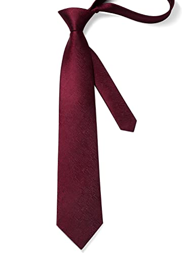Image of HISDERN Ties for Men Solid Houndstooth Neckties Handkerchief Formal Business Tie & Pocket Square Set Wedding Party