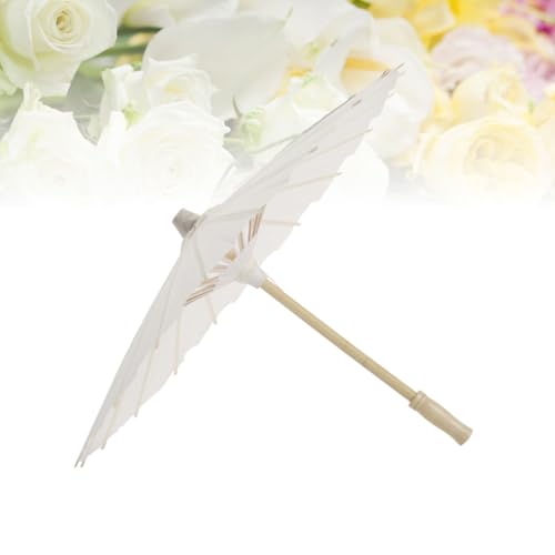 4 stücke weißes Papier Regenschirm chinesischen japanischen Papier Regenschirm (Durchmesser 30 cm, randoim regenschirmgriff Stil – Bild 4