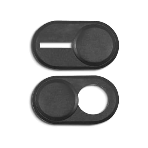 Vliigts Webcam Cover Slide (2-Pack) - Camera Cover Slider for MacBook, iMac, Laptop, Computer, iPad, iPhone, Cell Phone, PC - Great Privacy Protector Accessories - Round Black Slider Cover