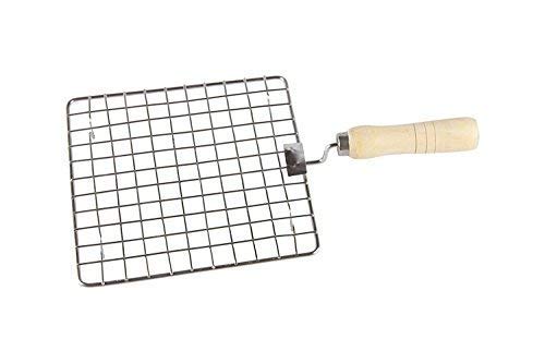 MODERN INNOVATOR Barbecue Square Wire Grill Pan with Wooden Handle for chapati roti Roasted