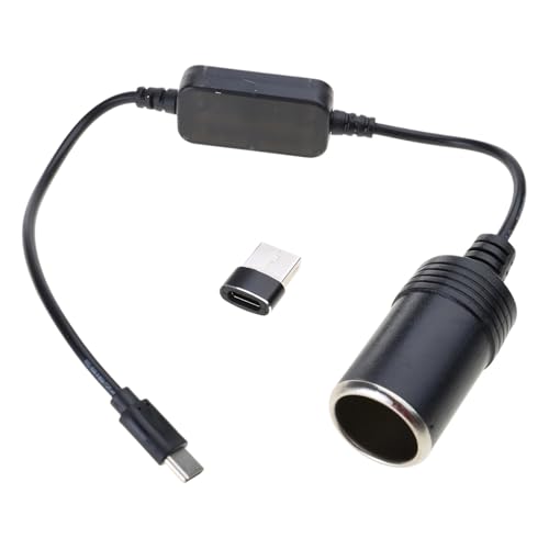 ljhnba 5V USB C to 12V Power Converter Cord Boosting Cable for 10W Car Device Portable Adapter Wire with Car Socket