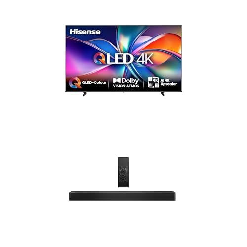 Hisense Bundle of 55E7Q Fehrnseher, 55 Zoll, 4K UHD QLED, Smart TV + HS2100, 2.1 Kanal Soundbar, 240W max Audio Power,Dolby Audio, DTS Virtual:X, Ultra-Slim Wireless subwoofer, TV Mode, EzPlay Hisense Bundle of 55E7Q Fehrnseher, 55 Zoll, 4K UHD QLED, Smart TV + HS2100, 2.1 Kanal Soundbar, 240W max Audio Power,Dolby Audio, DTS Virtual:X, Ultra-Slim Wireless subwoofer, TV Mode, EzPlay
