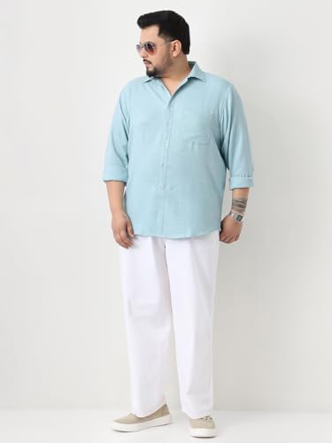 Image of Urbano Plus Men's Linen Blend Full Sleeve Relaxed Fit Casual Solid Shirt