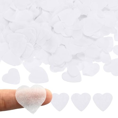 2.5cm Blanc Coeur Confettis Biodégradables, 100g Coeur Blanc Confettis, pour Mariage Décorations et Célébrations,Fête D'anniversaire