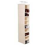 Richards Homewares Hanging Ten Shoe Large Shelf Organizer-Canvas/Natural 50' x 14' x 8'
