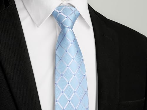 Image of Enlision Ties for Men Solid Color 3.35 inch Formal Business Necktie Classic Satin Mens Wedding Party Ties