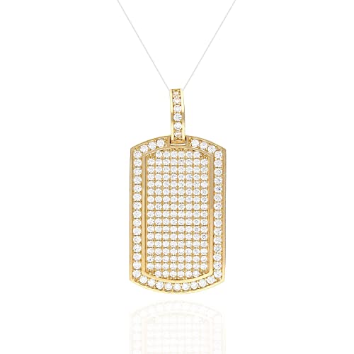 2.20Ctw Simulated Diamond Dog Tags Pendant 14K Yellow White Rose Gold, Rose Gold #TOP2