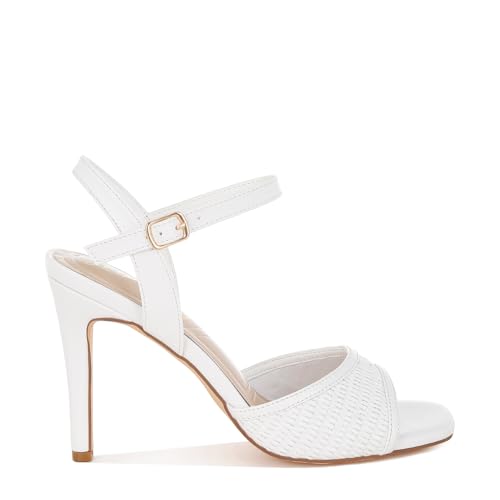 Vilasta Raffia Square Toe Stiletto Heels