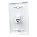 BOPLAT 1 Port Cat5e Ethernet Wall Plate - Single Gang Cat 5 Keystone Jack Female to Female Cover Plate Compatible with CAT7, CAT6, CAT5 Cable in White