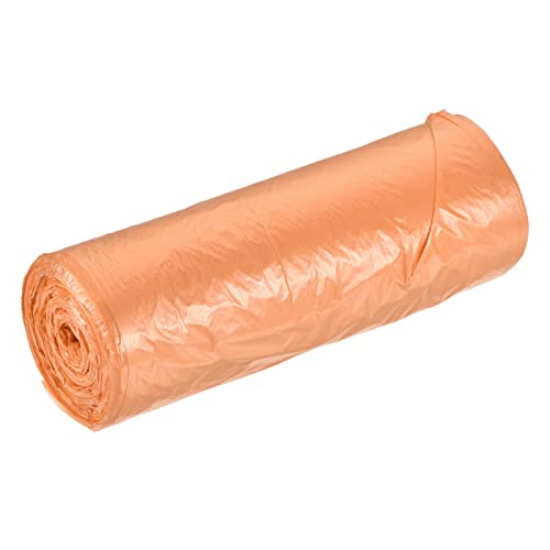 MECCANIXITY 2-4 Gallon Small Trash Bags Garbage Waste Basket Liners for Kitchen, Office, Bathroom, Bedroom, Orange, 20 Counts/Roll