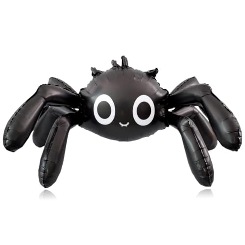 Palloncino gigante in Mylar a forma di ragno, 150 cm, colore nero opaco, adorabile design spettrale per feste di Halloween, compleanni, case infestate ed eventi spettrali
