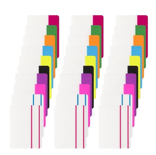 Pestañas Adhesivas de Índice, 600 Piezas 10 Colores, Marcadores de Página Transparentes Escribibles, Notas Adhesivas Reposicionables para Clasificación de Archivos, Libros, Documentos