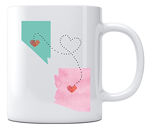 Nevada-Arizona-Mug-State-to-State-Coffee-Cup-Gift-Two-State-Mug-Best-Friend-Mom-Girlfriend-Aunt-Grandma-Birthday-Summer-Vacation-Going-Away-Present-Moving-Gifts-Coffee-Cup-11oz-White
