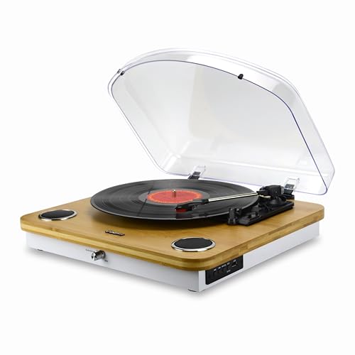 Energy Sistem BambooSpin - Tocadiscos Potencia 10W, reproducción a 33/45/78 RPM-función Auto-Stop y conectividad Bluetooth in&out- RCA y USB Player/Encoder