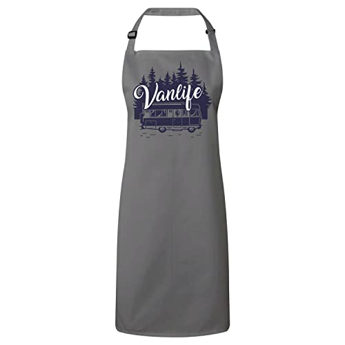 Tablier cuisine gris vanlife voyage van camping car nature protection premium