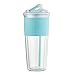 Copco Lock-n-Roll Double Wall Tritian Spill-Proof Tumbler with Soft Grip Sleeve and Patented Flip Up Straw, 20-Ounce, Teal
