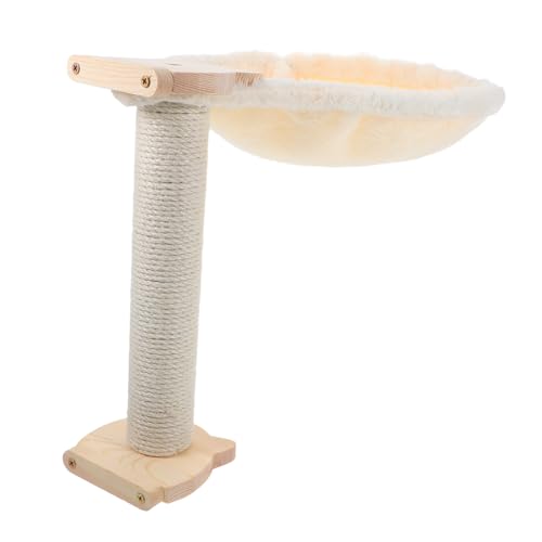 NOLITOY 1 セット 猫登りフレーム 猫砂 柔らかい猫の木のベッド ハンギングバスケットの猫用ベッド 猫壁ハンモック ペットハンギングバスケットベッド 鉄 Beige