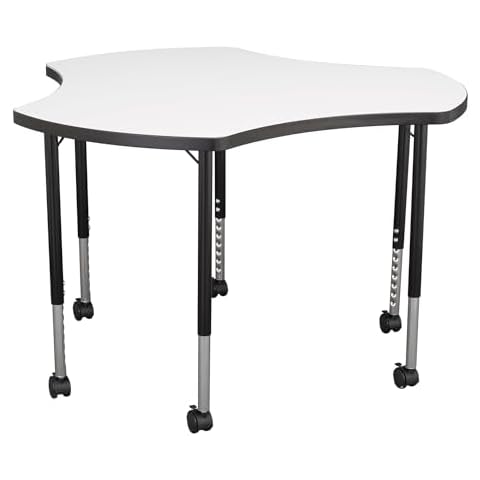 Learniture Structure Series Cog Mobile Collaborative Table w/Whiteboard Top Cover