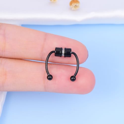 AVYRING Fake Nose Ring Fake Piercings Fake Nose Rings Nose Cuffs Fake Nose Piercing Fake Nose Hoop Faux Nose Rings for Women Faux Nose Ring Fake Piercing Fake Nose Cuff Sliver Gold Black4
