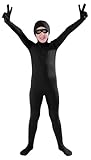 Full Bodysuit Kids Open Face Costume Lycra Spandex Stretch Zentai Child Suit (Medium, Black)
