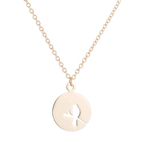 Collier oiseau branche pendentif ajouré style naturel bijou silencieux