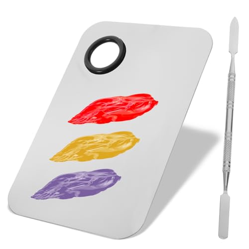 Spatule et palette de mélange de maquillage Healvian en inox pour doser et fusionner les crèmes